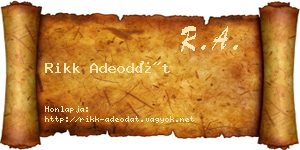 Rikk Adeodát névjegykártya